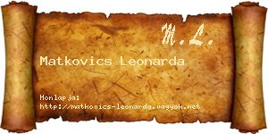 Matkovics Leonarda névjegykártya